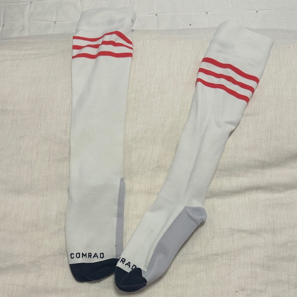 Comrad White and Red Women's Knee-High Socks